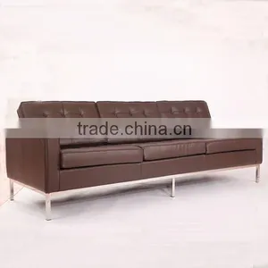 Bauhaus Florence Knoll Sofa Three Seater Leather Sofa thumbnail-2