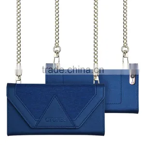 C&T Metal Chain Premium Flip Folio Purse Handbag PU Leather Case Cover For IPhone7 thumbnail-2