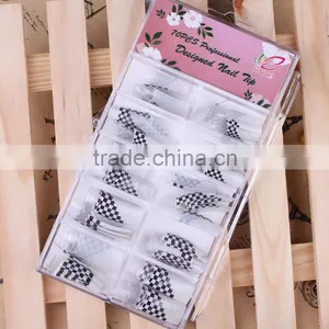 Black &whiteglitter False Nail Art 10 Sizes Artificial Nail Tips thumbnail-2