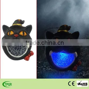 Polyresin Black Cat Solar Light for Halloween Decoration thumbnail-1