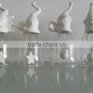 4.8''Glass Cow Bell C1-B05 With Ceramic Mascot for Holiday Decoration (E220) thumbnail-1