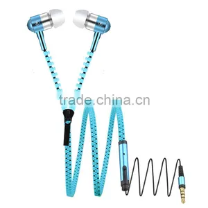 Newest Design Hot Selling Zipper Headphones Zipper Earphone for Mobile Phone thumbnail-3