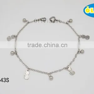 Olivia Jewelry Fashion Foot Chain Wholesale Simple Charm Anklet In Stainless Steel thumbnail-1