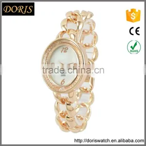 Analogous Metal Good Plating Fit Wrists Specialize Design Crystal on the Face Bracelet Watch For Women thumbnail-1