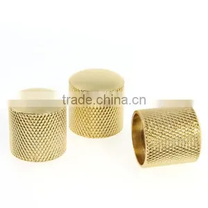 3PCS Gilded Metal Dome Knobs Knurled Barrel for Electric Guitar Parts Gold thumbnail-4