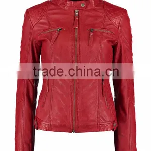 Red Color Fashion Leather Jacket / Style-PW0400 thumbnail-1