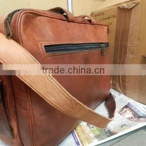 Real Goat Leather Vintage Style Weekend Bags/leather Travel Bags/luggage Bags thumbnail-6
