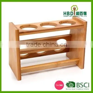 Eco-friendly Wooden Glass Spice Canister Set With Bamboo Rack thumbnail-3