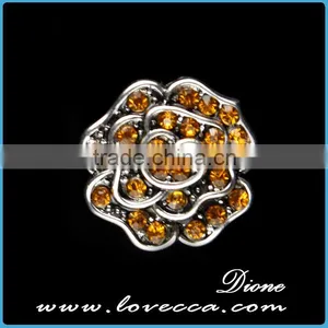 Charms Fashion Crystal Rose Flower s Napbutton Charms Fit Bracelet thumbnail-2