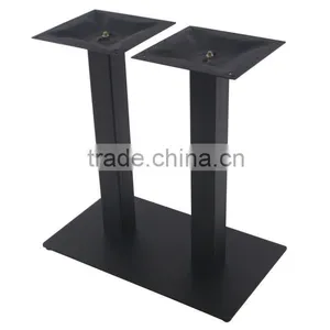 Texture Black Powder Steel Square Metal Table Legs thumbnail-1