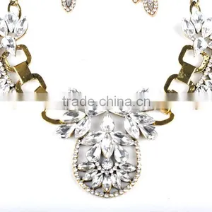 Fashion Crystal Alloy Necklace Earring Set Jewelry thumbnail-6
