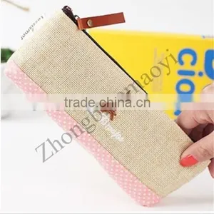 Lovely Canvas Student Storage Zipper Pencil Case Bag thumbnail-2