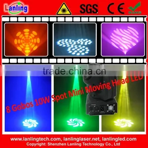8 Gobos 10W RGBW Spot Mini Moving Head LED Light thumbnail-1