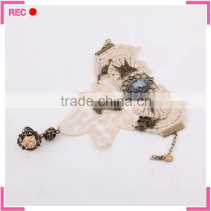 Finger Chain Ring Bracelet for Party, Vintage Style Bracelet Attached Ring thumbnail-2