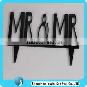 Romantic Mr. & Mrs. Silhouette For Bride and Groom Acrylic Cake Topper thumbnail-3
