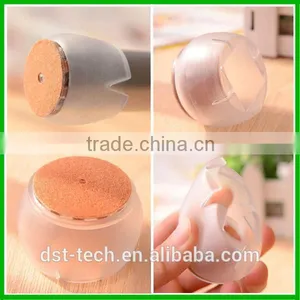Transprent Soft Rubber Round Table Chair Leg Floor Protectors With Felt thumbnail-1