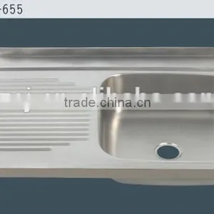 JZ-655 Left/right Drainboard Stainless Steel Kitchen Sink thumbnail-1