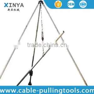 Aluminum Alloy Tubular Tripod Gin Pole With Manual Winch thumbnail-1