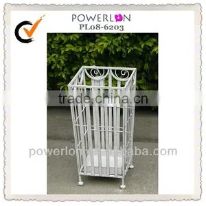 Cream Metal Umbrella Stand Vintage Style Chic Shabby Storage Holder thumbnail-1
