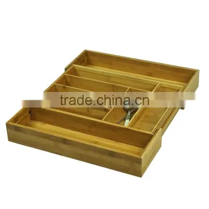 Store More Bamboo Multi Compartment Bamboo Organizer Tray thumbnail-2