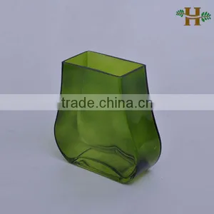 Special Shaped Glass Vases, Colored Square Open Glass Vases thumbnail-1