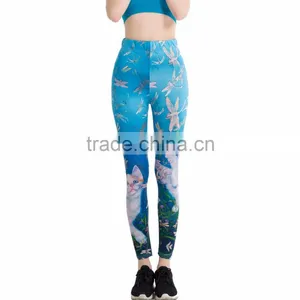 Amazon Best Saller Printed Women's Lightweight Printed Full Ankle Length Leggings for Summer(custom Logo) thumbnail-1