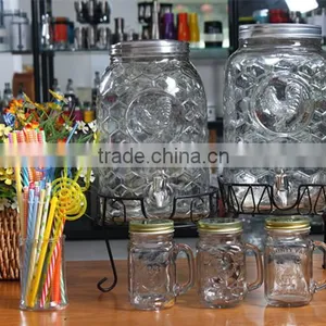 5L Unique Glass Beverage Dispenser With Ice Bucket thumbnail-6