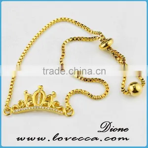 24Kt Gold Bracelet Micropave CZ Girls Gold Chain Bracelet thumbnail-2