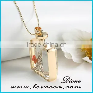 Women Dry Flowers Plant Terrarium Glass Pressed Flower Necklace thumbnail-4