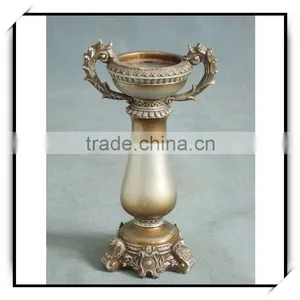12 Inches Resin Silver Gray Candle Holder thumbnail-1