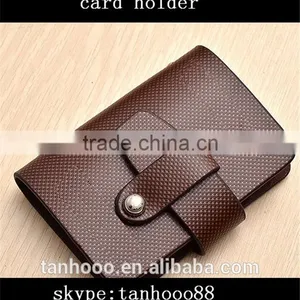 OEM Promotional Unique Gift Leather Credit Card Holders ,fashion&foldable&square Wholesale Leather Gift Card Holders thumbnail-1