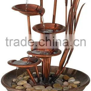 Water Lilies and Cat Tails Garden Water Fountain thumbnail-1