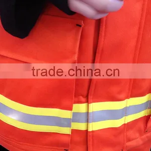 Fire Retardant Fireman Security 3m Reflective Safety Breathable Breathable Suit thumbnail-2