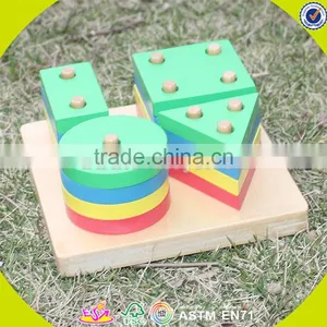 Wholesale Funny Kids Wooden Shape Sorter Blocks Stacking Toy Hot Sale Toddler Wooden Blocks Toy Toy W13D107 thumbnail-5