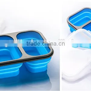 The Large Size Silicone Pack Away Lunch Box Folds Flat thumbnail-4
