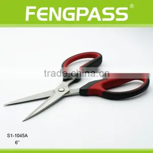 S1-1045A 6" 2Cr13 Stainless Steel Blade With PP+TPR Plastic Handle Plastic Scissor thumbnail-4