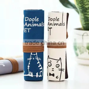 Large Capacity Canvas Multifunction Roll Pencil Case Pencil Bag Pouch for School for Student thumbnail-3