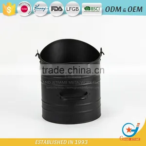 Fireplace Accessories Ash Coal Bucket Powder Coated Black Fire Coal Metal Ash Bucket thumbnail-3