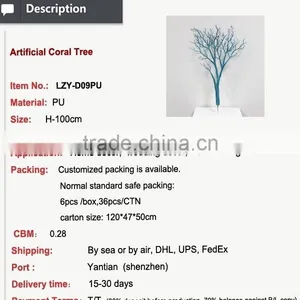 Dry Tree Branches for Showcase Decoration Artificial Coral Tree Wedding Centerpieces thumbnail-2