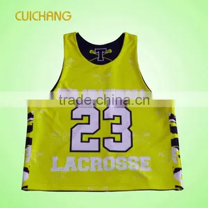 High Quanlity Yellow Color Polyester Lacrosse Jerseys thumbnail-1