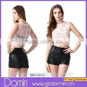 Customize Fashion Lady Crop Top Embellished Top thumbnail-1