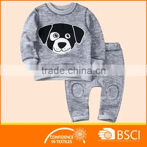 Babies Casual Clothing Winter Colored Melange French Terry 2 Pcs Jogging Sets thumbnail-1