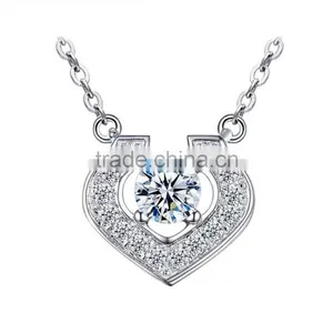 925 Sterling Silver Popular Necklace the Same Type of Diamond Lover thumbnail-1