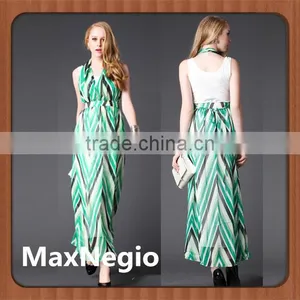 Wholesale i Dress Long Chiffon Chevron Maxi Dress thumbnail-3