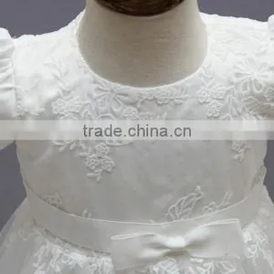 New Arrival Baby Clothes Wholesale Hot Sale Tulle Cheap 2017 Children's Boutique Short Sleeve White Summer Elegant Dress thumbnail-6