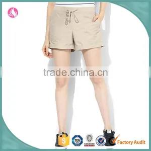 China Suppliers Women Board Shorts,Chino Beige Solid Cotton Casual Cargo Loose Fit Shorts Apparel thumbnail-1