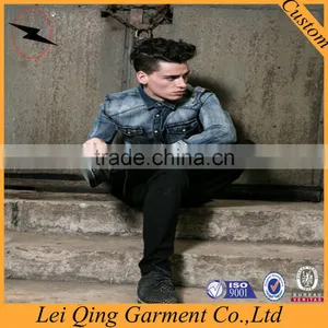 Factory Wholesale Denim Shirt Men Jeans Shirt thumbnail-2