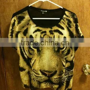 Graphic Tiger Head Animal Print T-shirt Top thumbnail-1