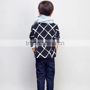 STOCK Available! COOL KID ZONE 2016 Autum Black and White Plaid Suit Boy Jacket Baby Boy Suit Boy Child Trench Coat thumbnail-2