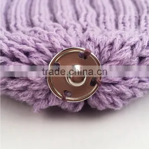 Myfur High Quality Real Raccoon Fur Bobble Wool Blend Knitted Hat Wholesale thumbnail-5